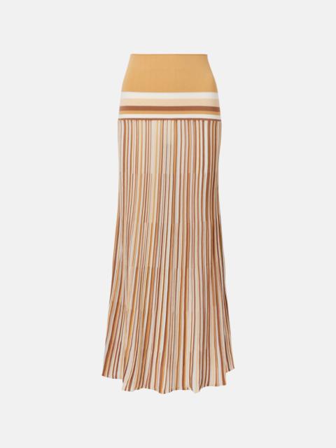 Citara striped cotton-blend maxi skirt