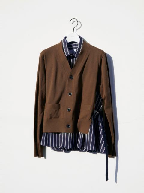 Poplin x Cotton Knit Cardigan