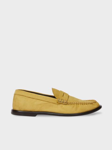 Lime Green 'Faron' Nubuck Leather Loafers