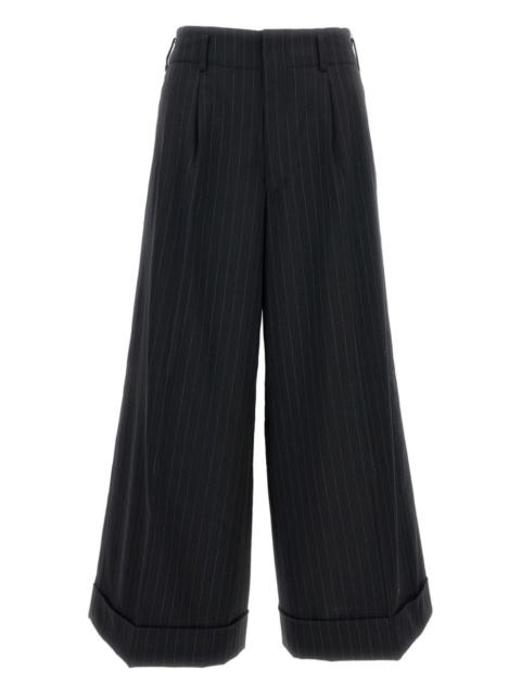 pinstripe cuffed trousers