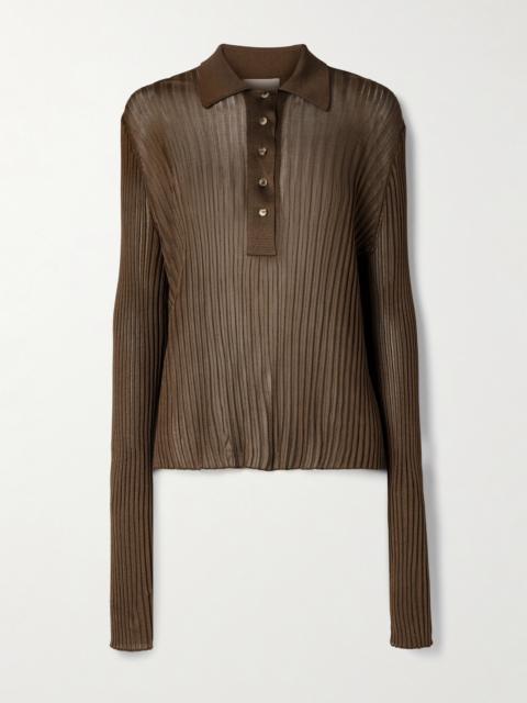 Vin Ribbed-knit Polo Shirt