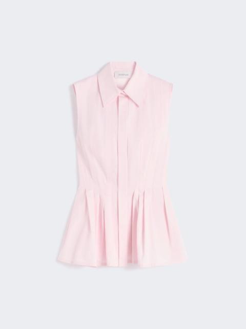 Sleeveless heavy cotton canvas shirt - pink