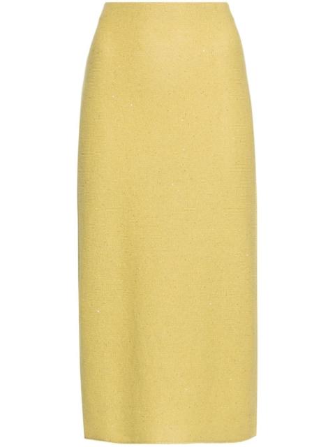 sequin-embellished midi skirt