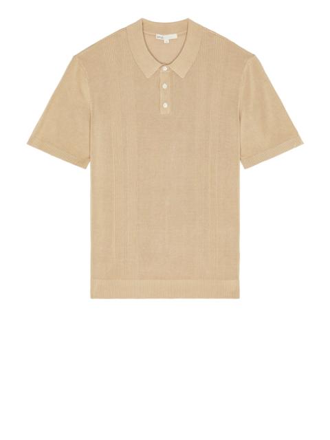 Silk Ribbed Knit Polo