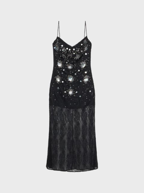 LONG DRESS IN LACE WITH EMBROIDERY