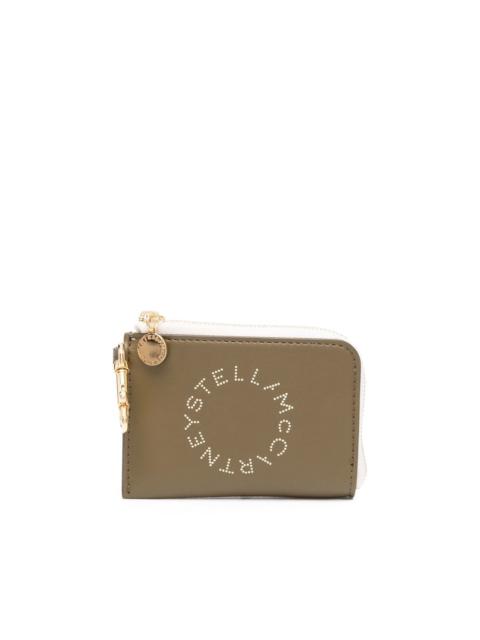 logo-print zip-fastening wallet