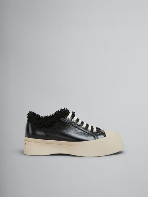 BLACK LEATHER AND SHEARLING PABLO SNEAKER
