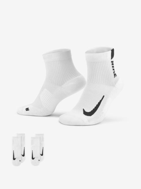 Nike Multiplier Running Ankle Socks (2 Pair)