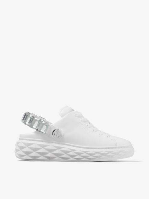 Diamond Maxi Crystal
White Nappa Leather Slipper Trainers with Crystal Strap