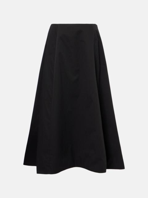 Cotton twill midi skirt