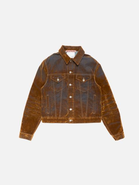Flocked denim jacket - Rust brown