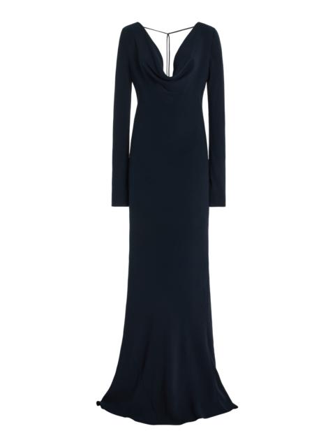 Altan Draped Silk Gown navy