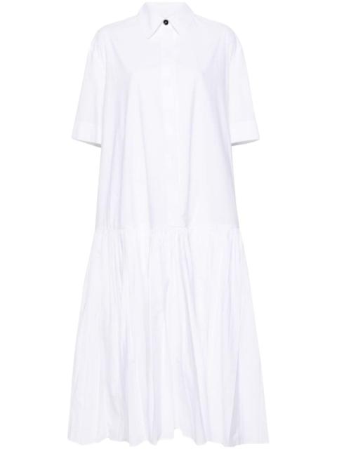 drop-waist cotton shirtdress
