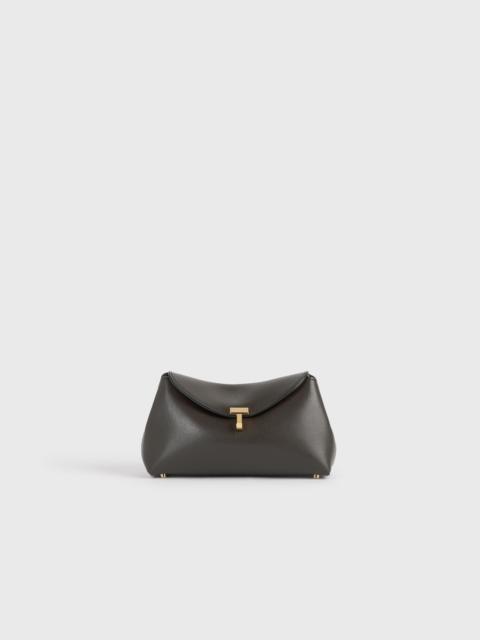 Mini T-lock leather clutch bark