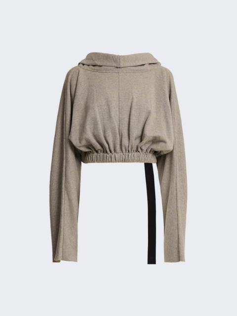 Cropped Hooded Top Grey Melange