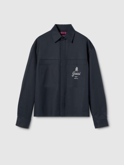 Cotton twill shirt with print