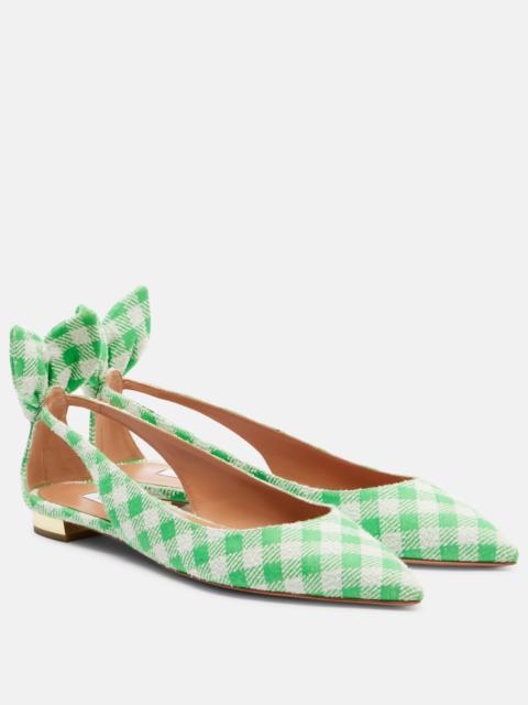Bow Tie bow-detail checked ballet flats