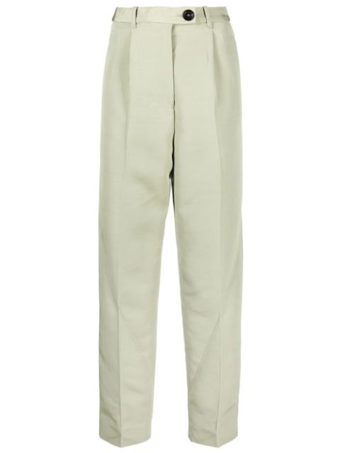 high-waisted straight-leg trousers