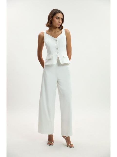 Tailored Tux Wide Leg Jumpsuit