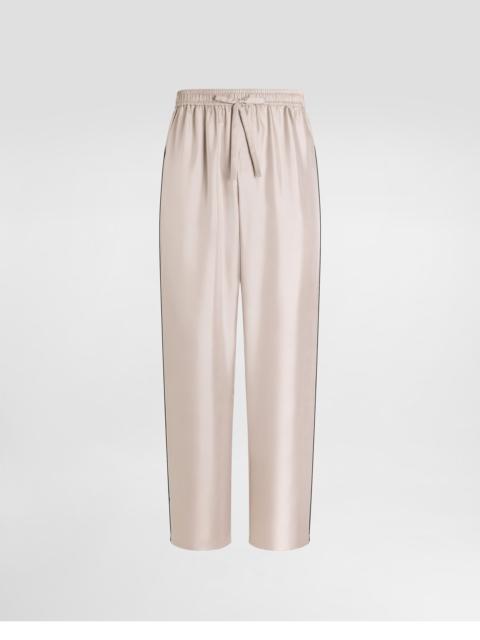 Vanity silk trousers with embroidery
