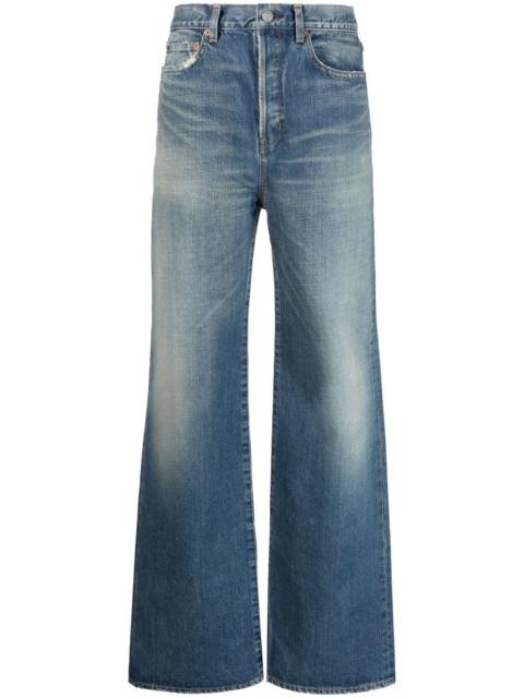high-waisted bootcut jeans