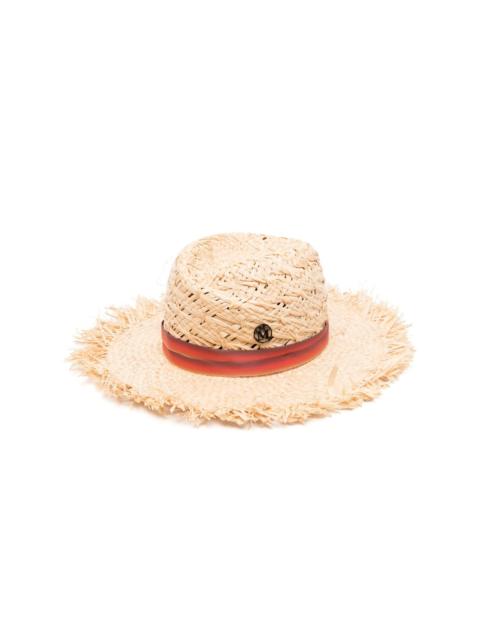 logo-plaque raffia hat