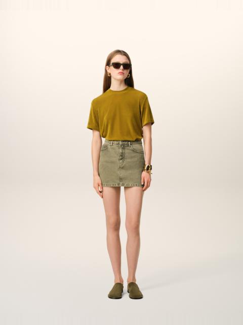 GREEN COTTON MINI SKIRT