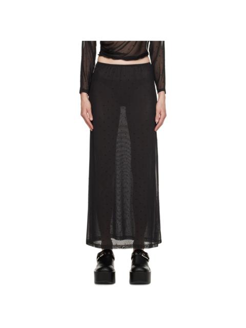 Black Rhinestone Maxi Skirt