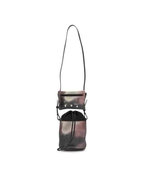 camouflage-print double pouch bag