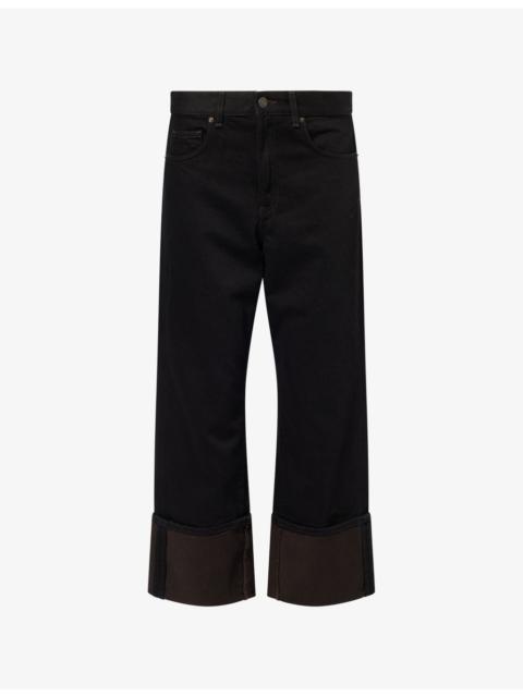 Authentic Turn-Up Straight-Leg Denim Jeans