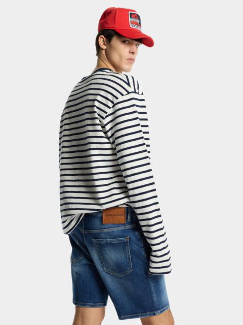 MEDIUM WASH MARINE SHORTS