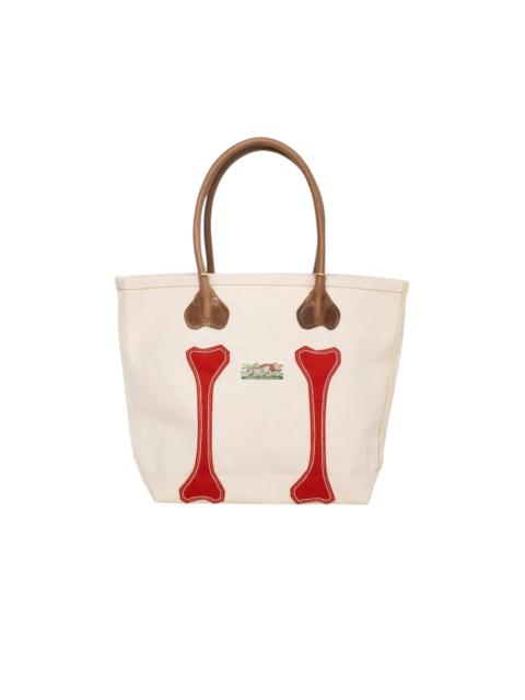 #4 Canvas KOTSU KOTSU TOTE BAG S - Ecru x Red