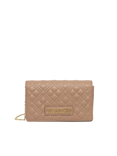 quilted-design chain-strap shoulder bag