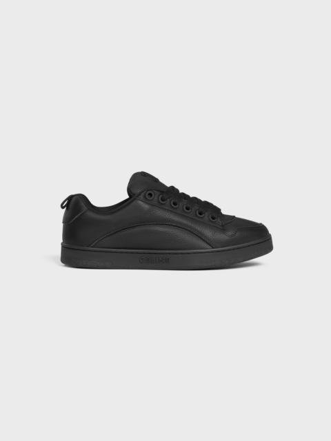 CELINE HUNTINGTON LOW LACE-UP SNEAKER IN TUMBLED LEATHER AND MESH