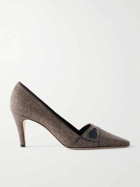 Lulamae 70 Leather-trimmed Tweed Pumps