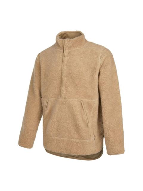 Men's Nike Lamb's Wool Stay Warm Half Zipper Solid Color Khaki DD2183-247