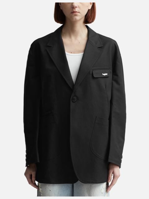 OVERSIZED POCKET DETAIL SINGLE-BREASTED BLAZER