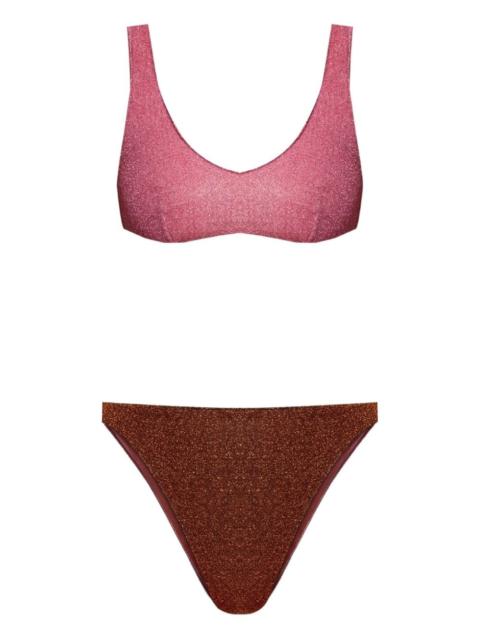 glitter-detail two-tone bikini