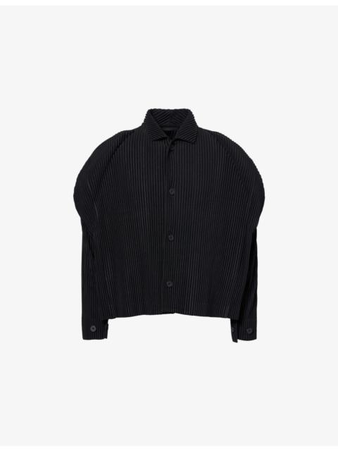 Cover And Fold Pleated Knitted Jacket
