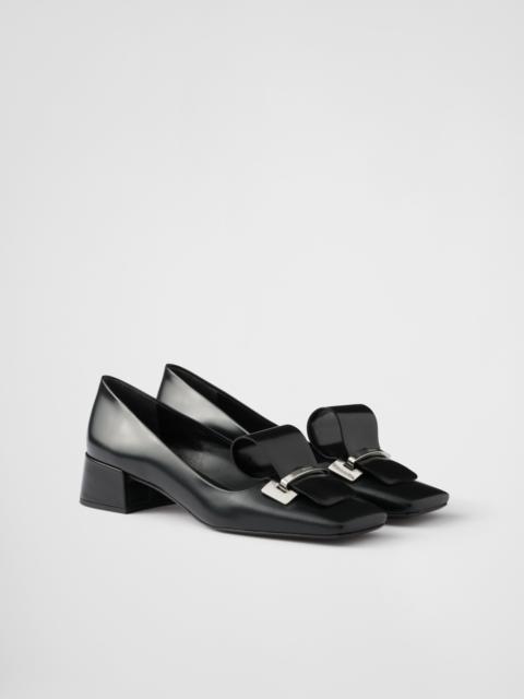 Brushed leather pumps