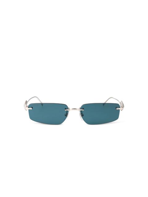 studded rectangle-frame sunglasses