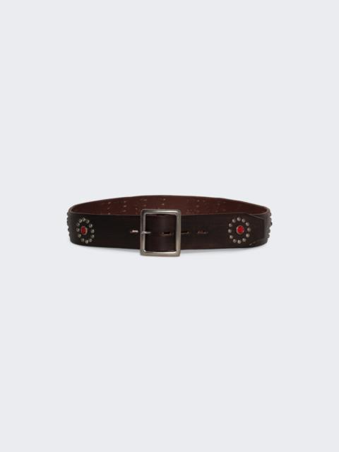 Live Free Belt Dark Brown