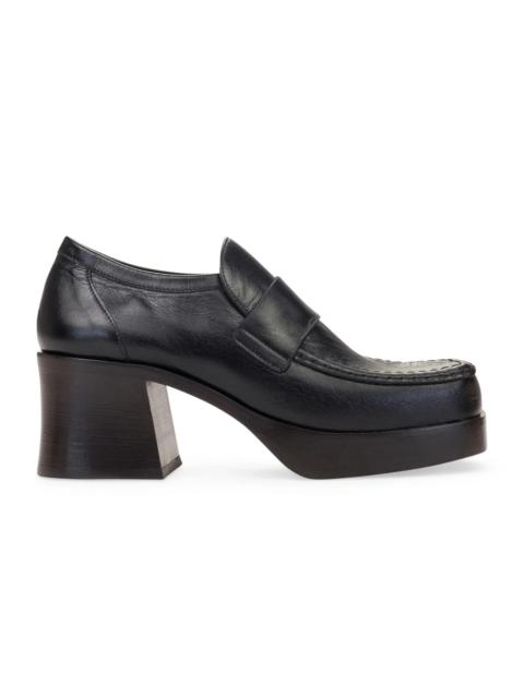 Marni Pierced Moccasin Shoe Black
