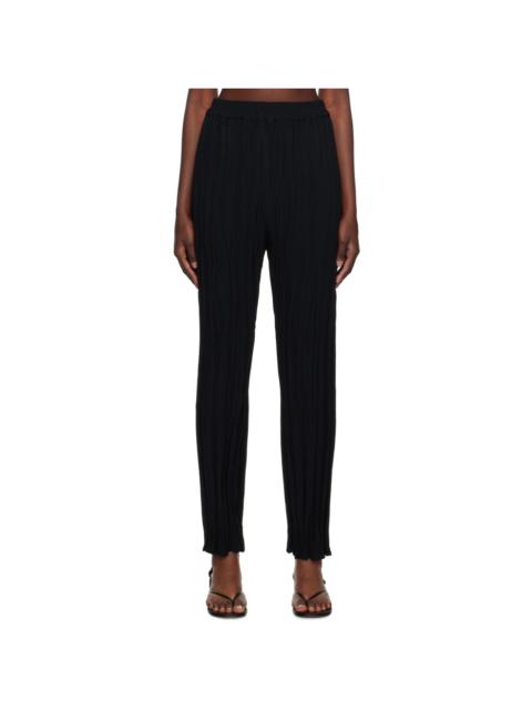 Black Maisie Plissé Trousers