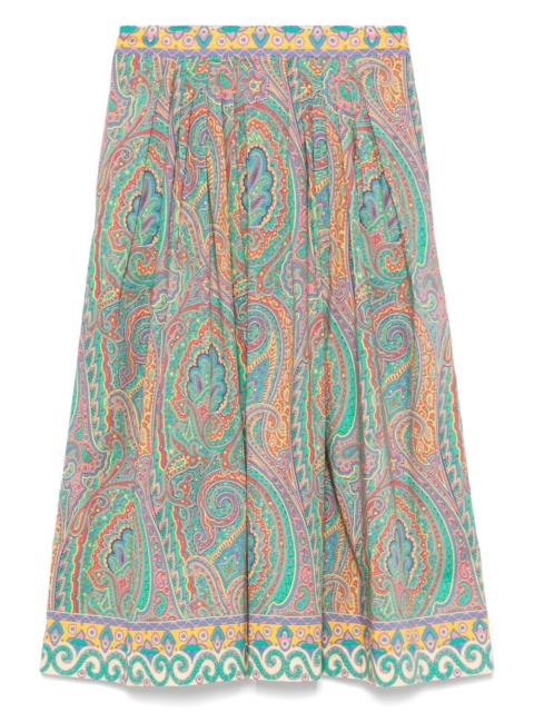 paisley-print midi skirt