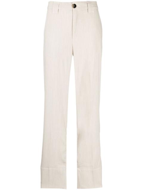 high-waisted straight-leg trousers