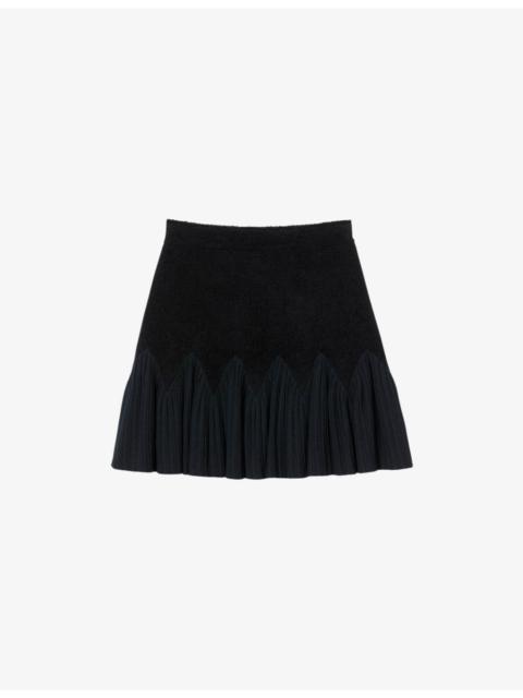 Ruffled High-Rise Stretch-Knit Mini Skirt