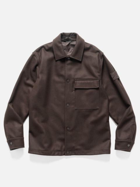 Ghost Piece Wool Nylon Chest Pocket Overshirt Dark Brown