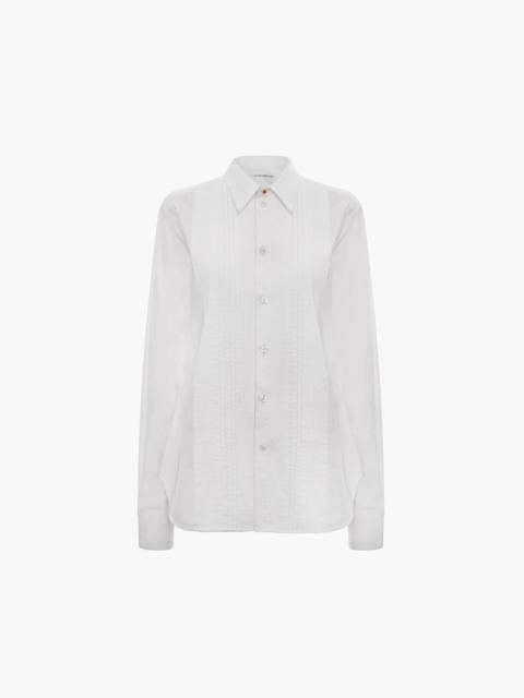 Pin Tuck Shirt In White