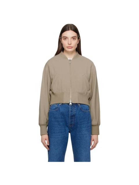 Taupe Zip Bomber Jacket